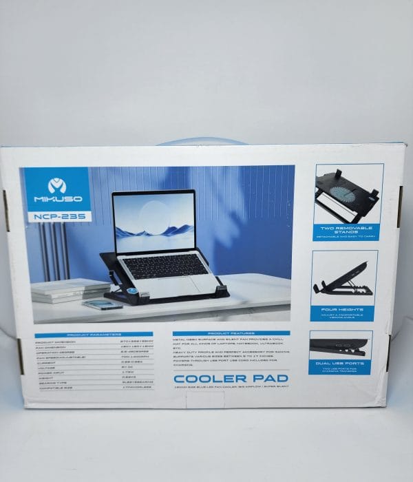 Ergostand Laptop Cooling Pad & Adjustable Notebook Stand with Silent 140mm Fan