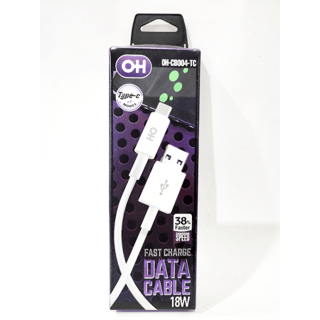 OH Mobility Fast Charge Type-C Data Cable 18W – Model OH-CB004-TC, 2.4A