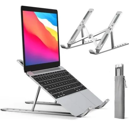 Adjustable Aluminum Foldable Laptop Stand – Portable, Ergonomic & Heat-Dissipating