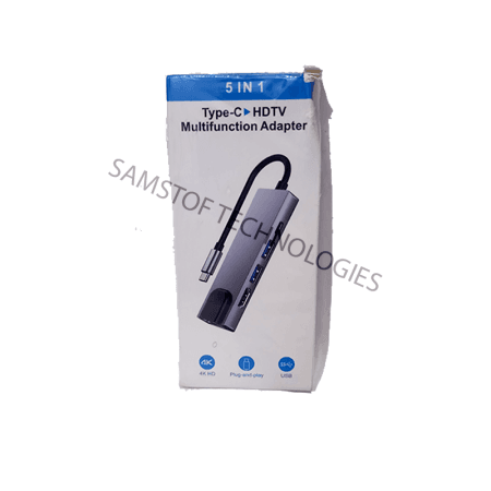 USB-C 5-in-1 Multiport Adapter with HDMI & Ethernet