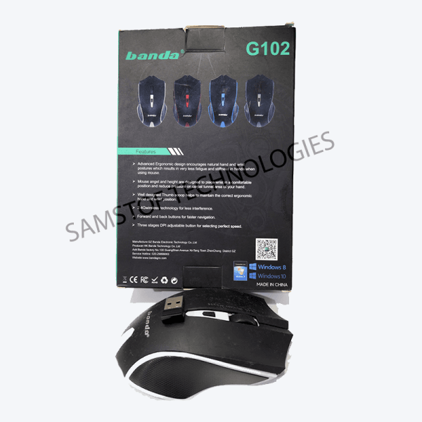 G102 Bando 2.4G Wireless Ergonomic Gaming Mouse