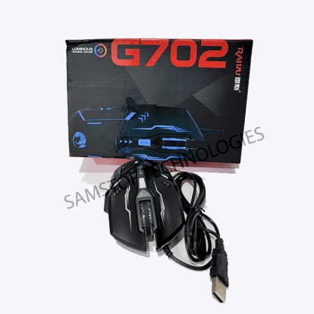 RAIKU G702 Silent Wired Gaming Mouse with LED Backlight