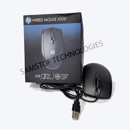 HP X500 Wired USB Mouse – Ambidextrous, Plug-and-Play, Comfortable Design