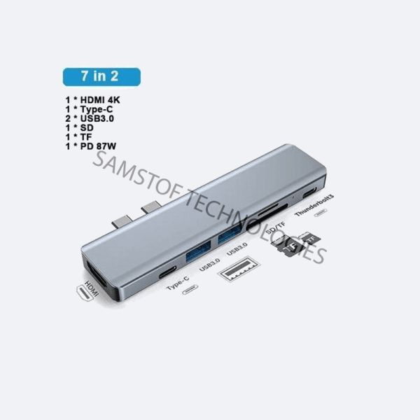 GIISMO 7-in-2 USB-C Adapter Hub for MacBook Pro & Air