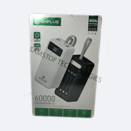SHPLUS 60000mAh Multi-Port Power Bank with Digital Display